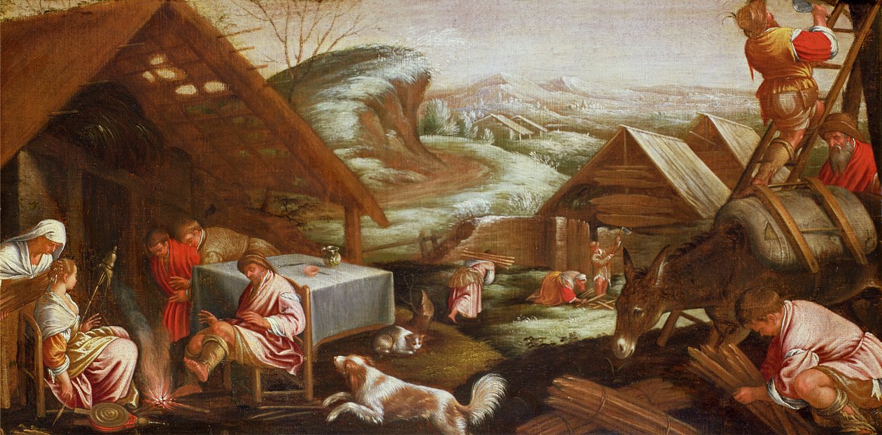 Scena zimowa autorstwa Jacopo Bassano