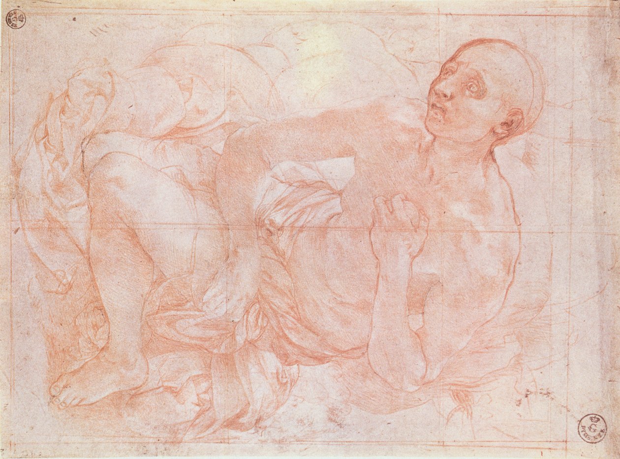 Św. Hieronim (kreda) autorstwa Jacopo Pontormo