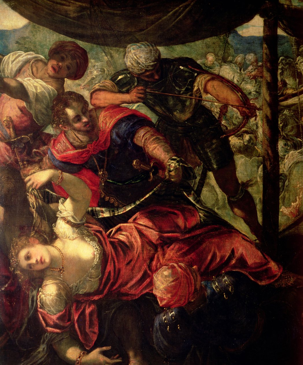 Bitwa między Turkami a chrześcijanami, ok. 158889 (szczegóły z 38671) autorstwa Jacopo Robusti Tintoretto