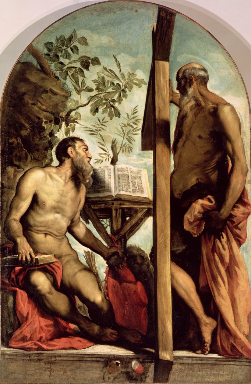 Święty Andrzej i Święty Jerome autorstwa Jacopo Robusti Tintoretto