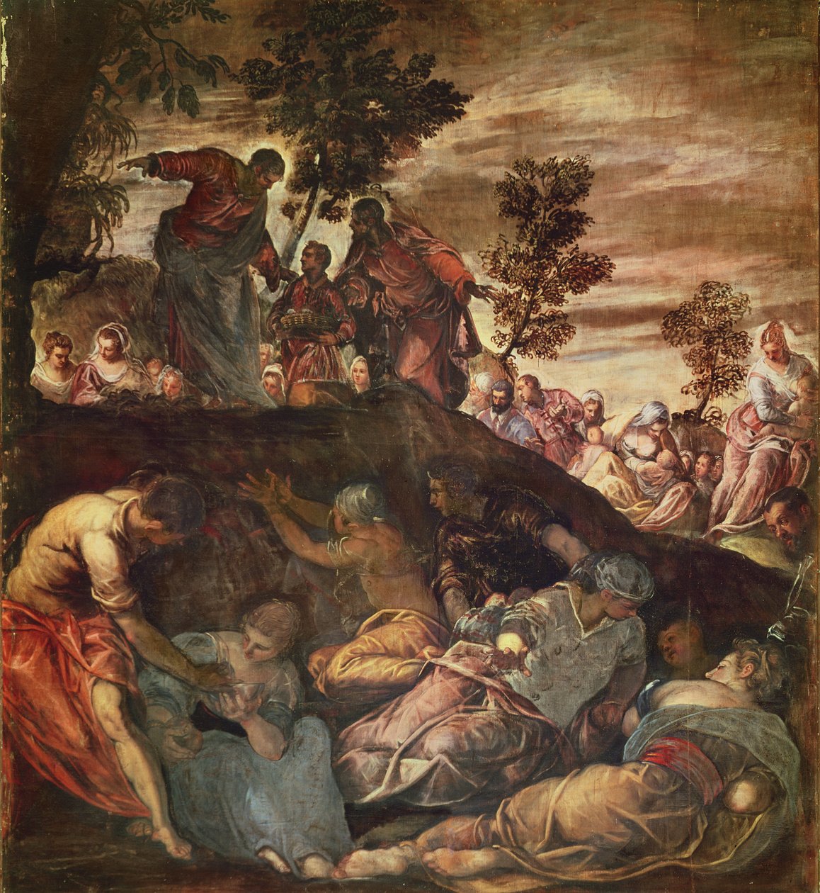 Rozmnożenie bochenków i ryb, ok.1575 autorstwa Jacopo Robusti Tintoretto