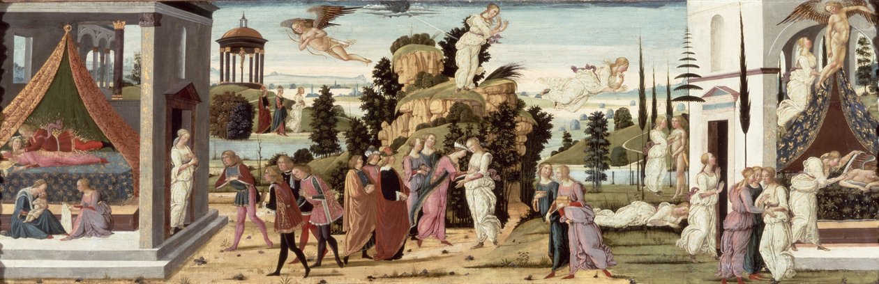 Historia Kupidyna i Psyche (panel) autorstwa Jacopo del Sellaio