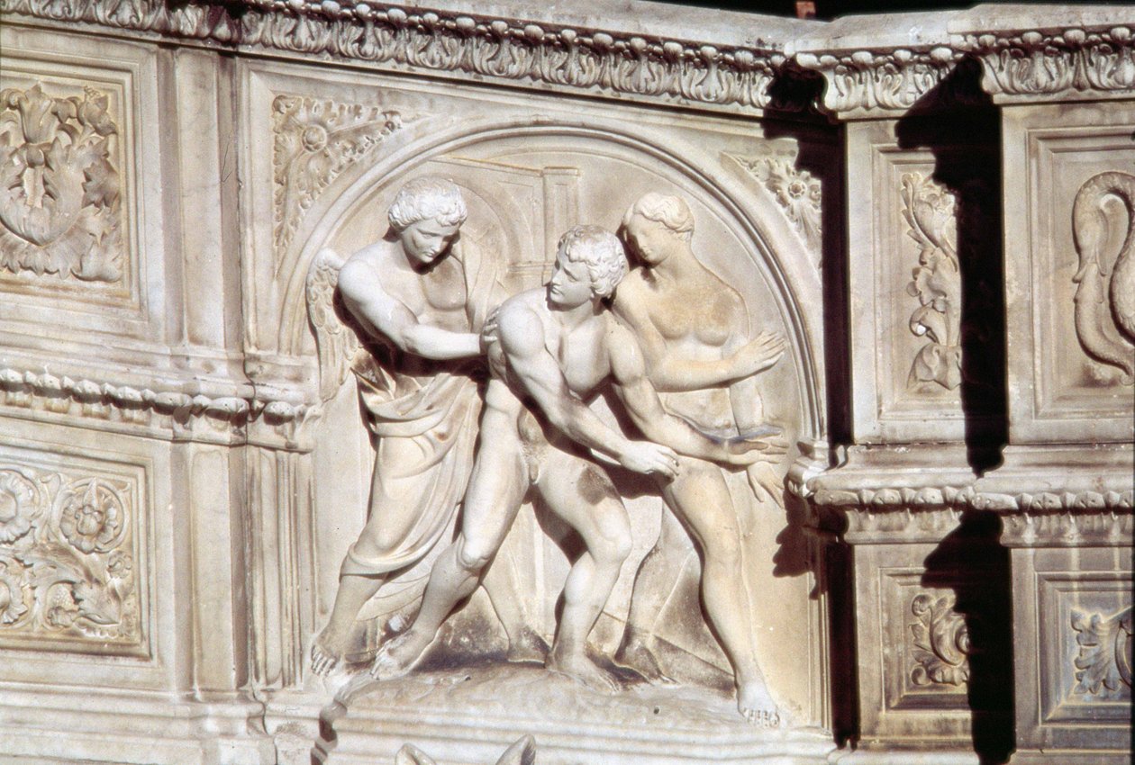 Fonte Gaia (marmur) (detal) autorstwa Jacopo della Quercia