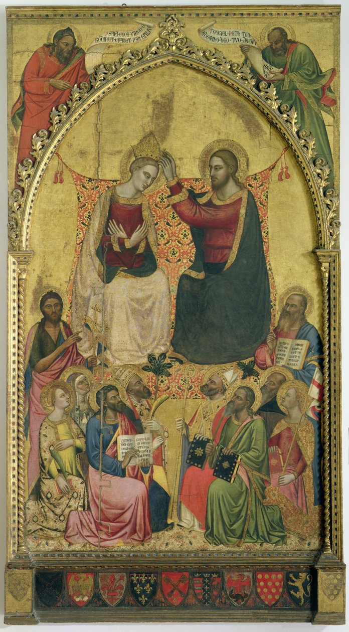 Koronacja Dziewicy ze świętymi i prorokami, c.1372 (tempera na panelu) autorstwa Jacopo di Cione