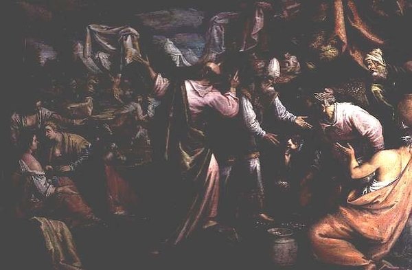 Manna na pustyni autorstwa Jacopo Bassano