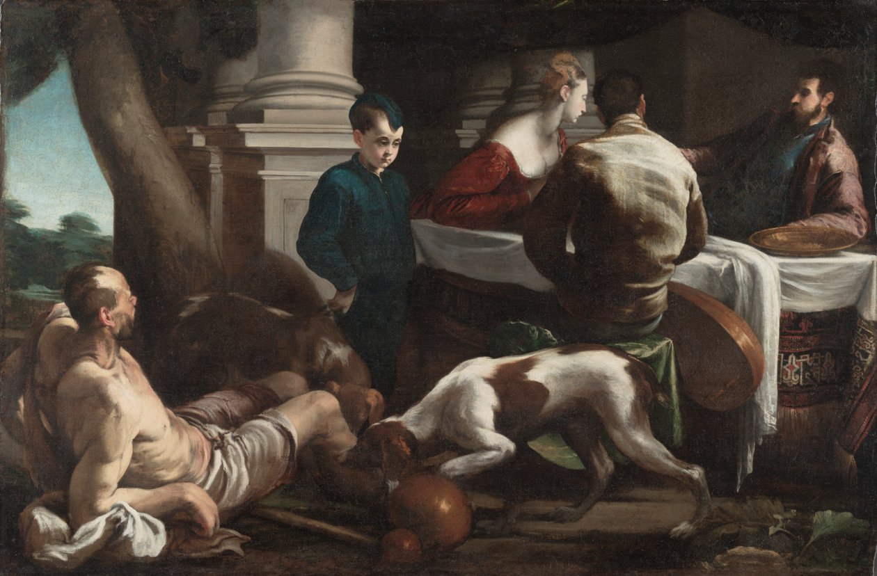 Łazarz i bogacz, c. 1550. autorstwa Jacopo Bassano
