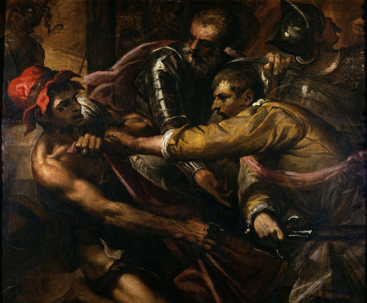 Żołnierze spierają się o ubrania autorstwa Jacopo Palma