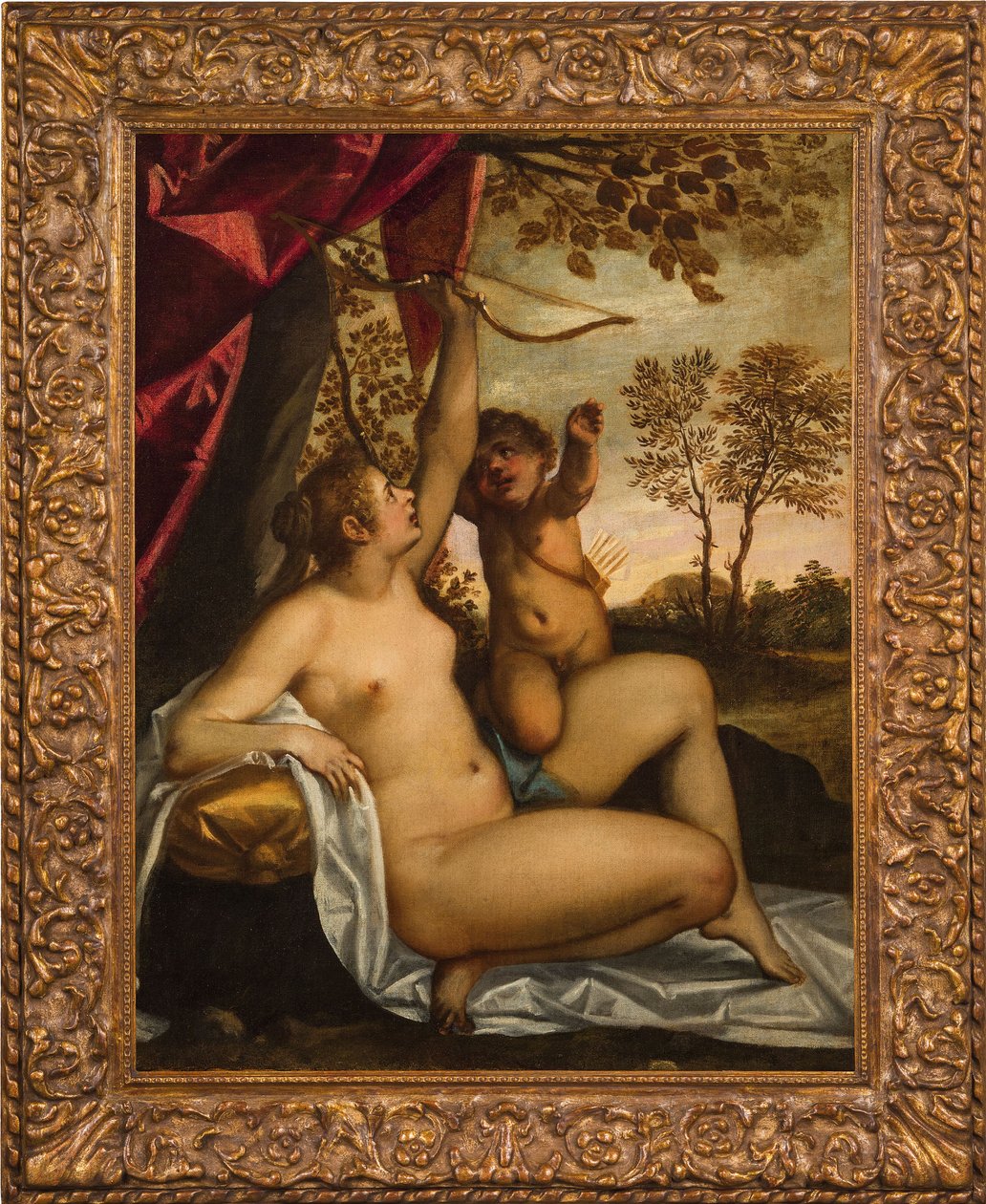 Kupidyn rozbrajający Wenus. autorstwa Jacopo Palma il Giovane the Younger
