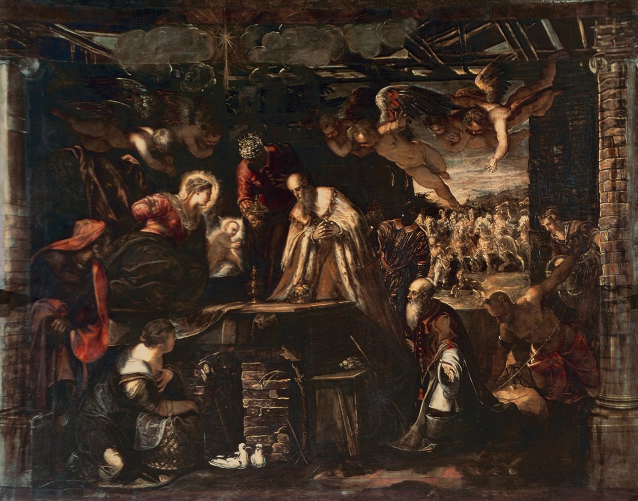 Adoracja Trzech Króli autorstwa Jacopo Robusti Tintoretto