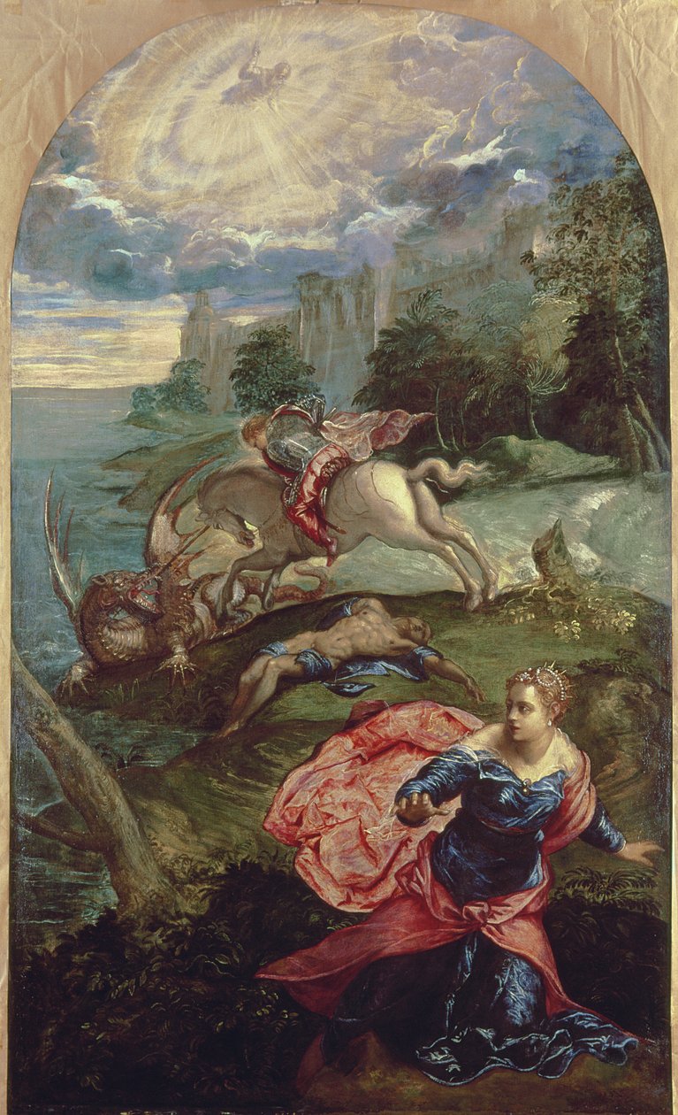 Św.George i Smok autorstwa Jacopo Robusti Tintoretto