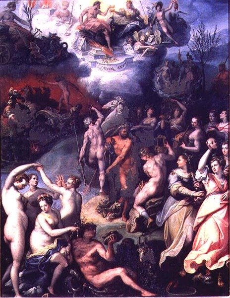 Wiek srebra (olej na miedzi) autorstwa Jacopo Zucchi