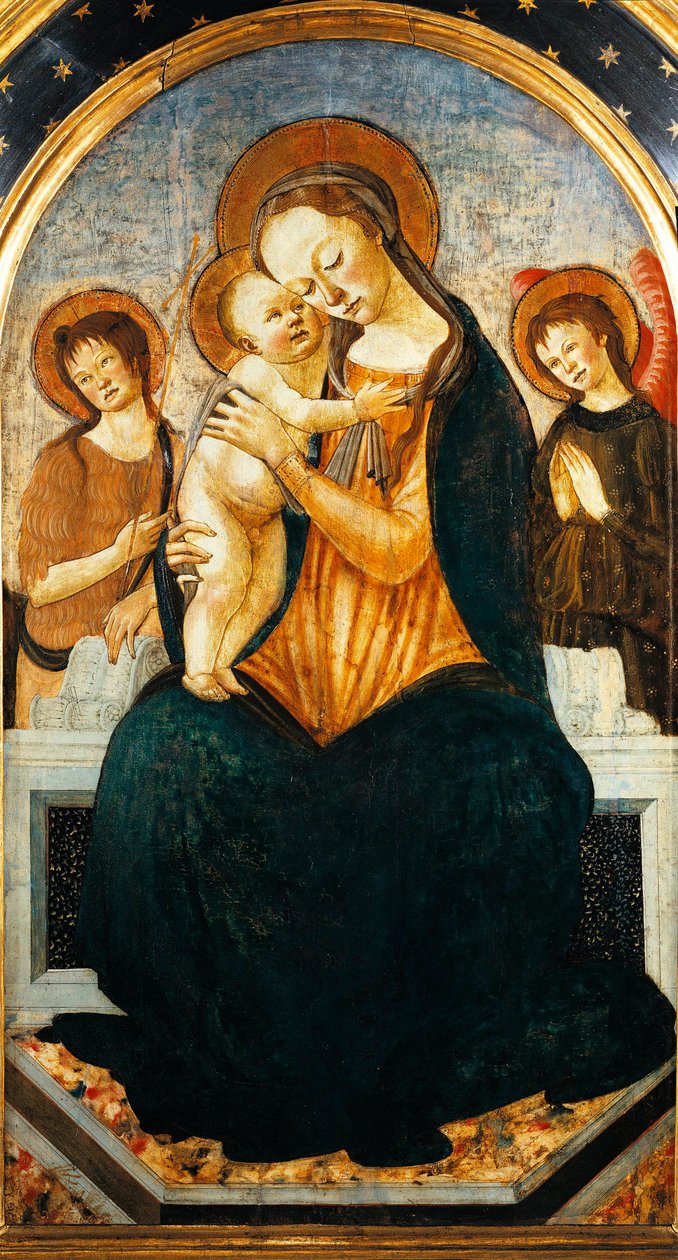 Dziewica z Dzieciątkiem (olej na drewnie) autorstwa Jacopo del Sellaio