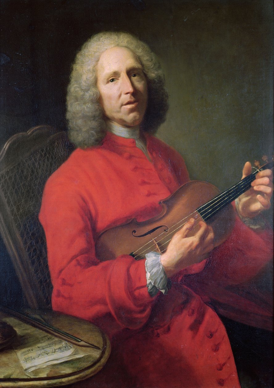 Jean-Philippe Rameau (1683-1764) ze skrzypcami autorstwa Jacques Andre Joseph Camelot Aved