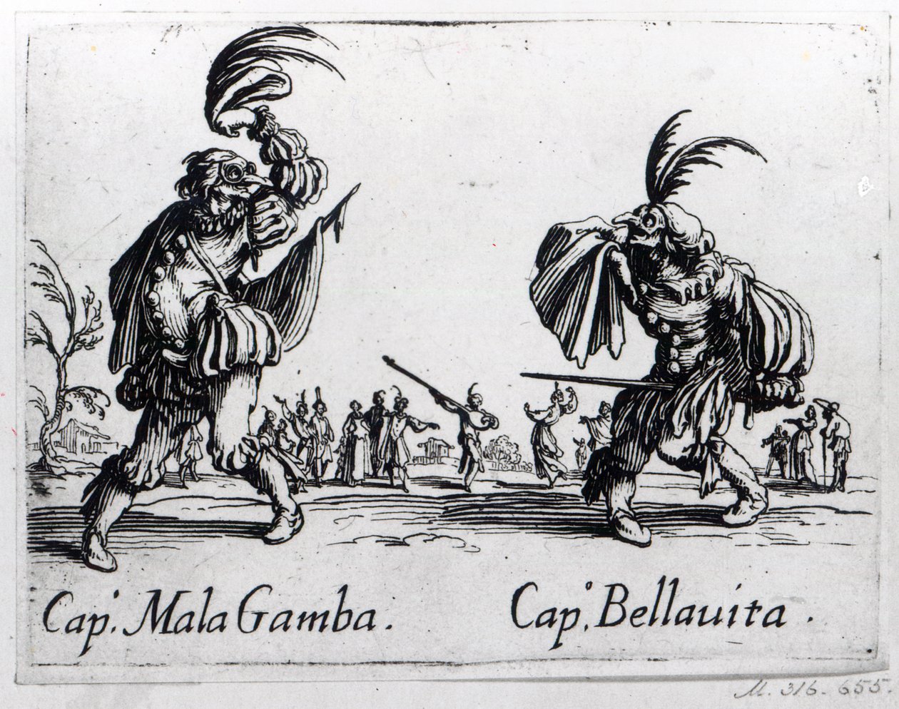 Balli de Sfessania, ok. 1622 autorstwa Jacques Callot