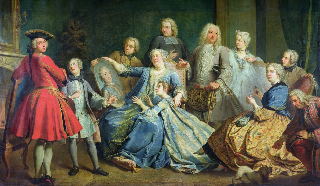 Madame Mercier (1683-1750) W otoczeniu rodziny, 1731 autorstwa Jacques Dumont