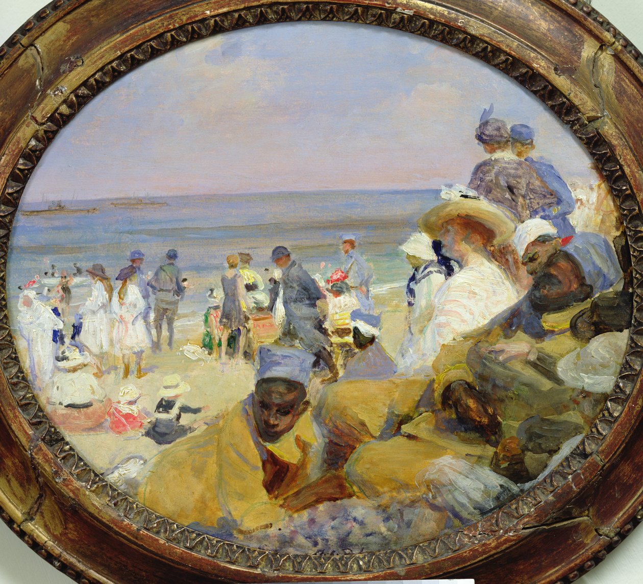 Plaża w Dieppe, 1916 (olej na karcie) autorstwa Jacques Emile Blanche