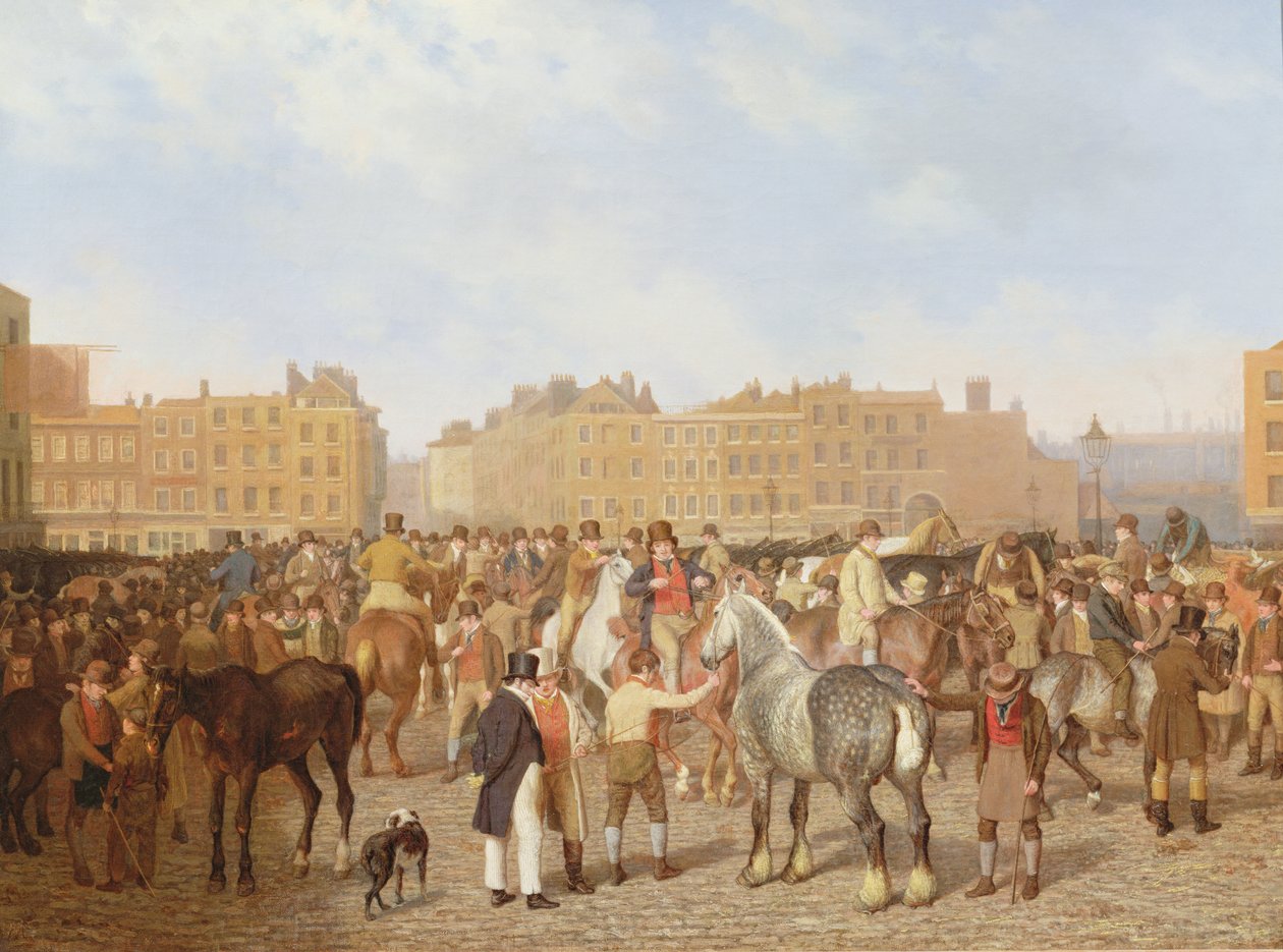 Stary Rynek Smithfield, Londyn, 1824 autorstwa Jacques Laurent Agasse