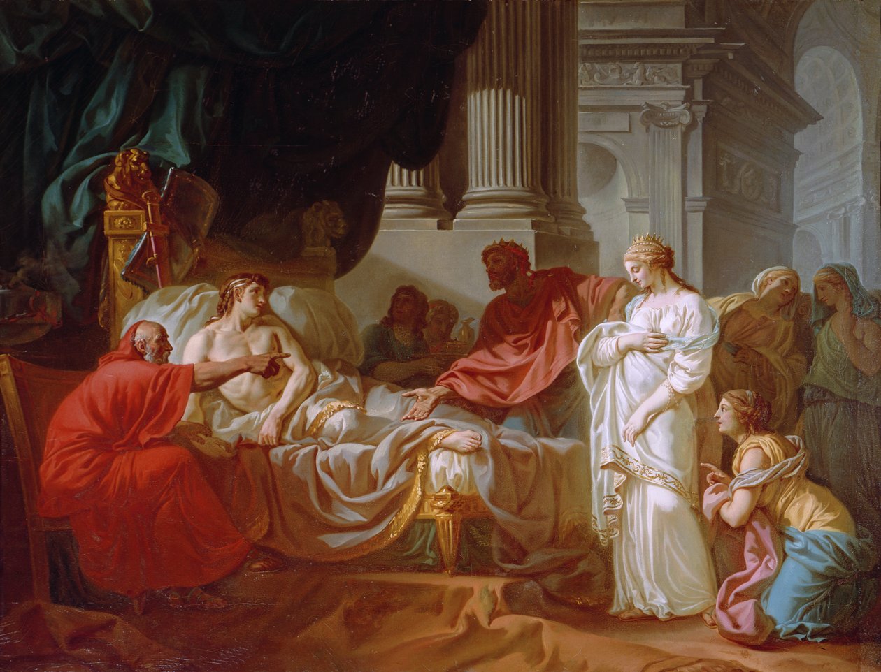 Antioch i Stratonice, 1774 autorstwa Jacques Louis David