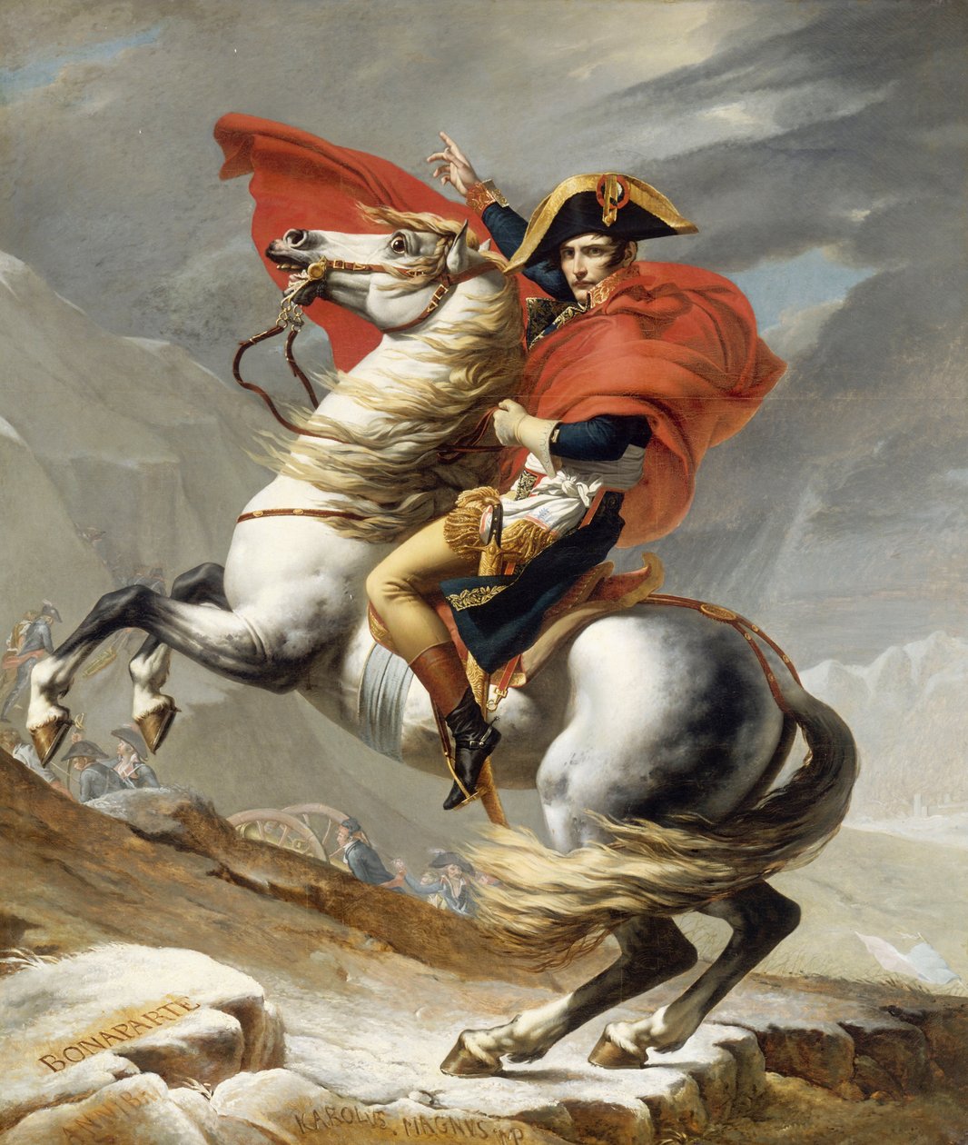 Bonaparte przekracza Wielki Saint-Bernard, 20 maja 1800 autorstwa Jacques Louis David