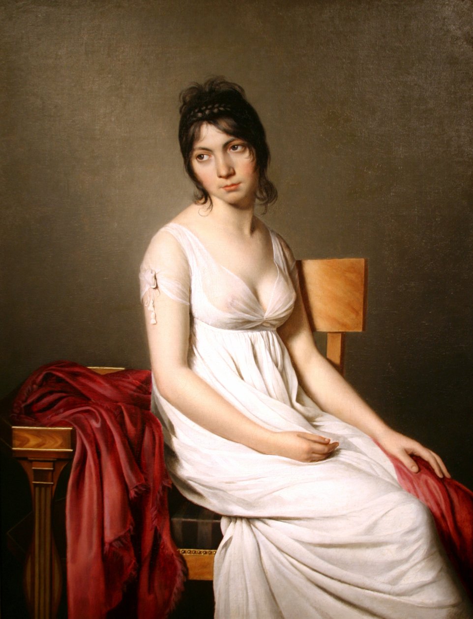 Portret młodej kobiety w bieli autorstwa Jacques Louis David