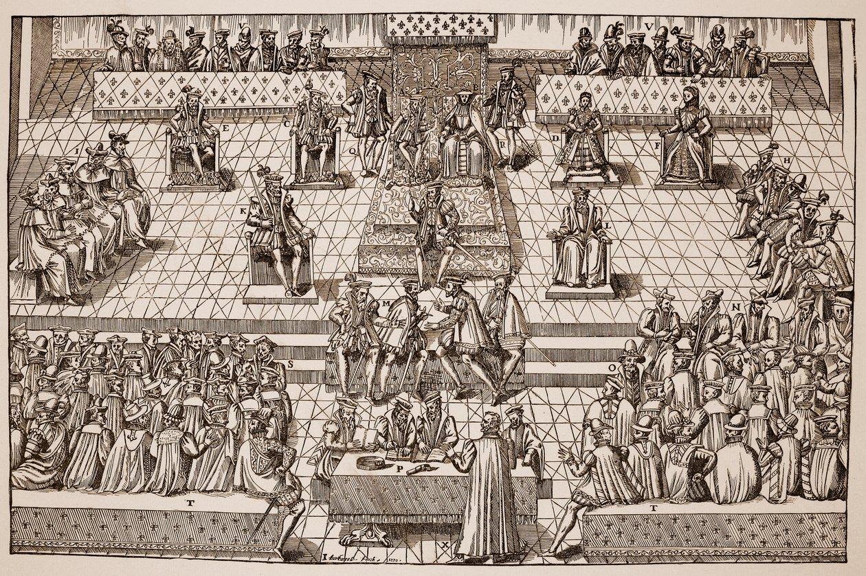 Stany Generalne w Orleanie, 1560 (zdjęcie w sepii) autorstwa Jacques Tortorel