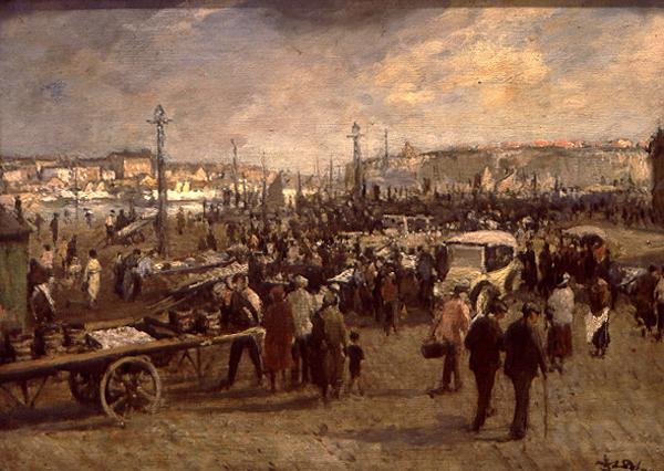 Wyprzedaż ryb (olej na płótnie) autorstwa Jacques Emile Blanche