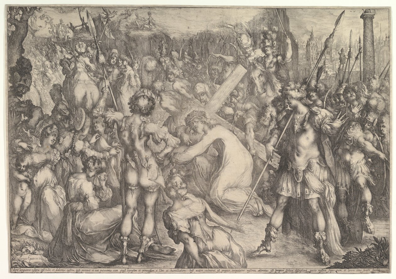 Chrystus dźwigający krzyż. autorstwa Jacques Bellange