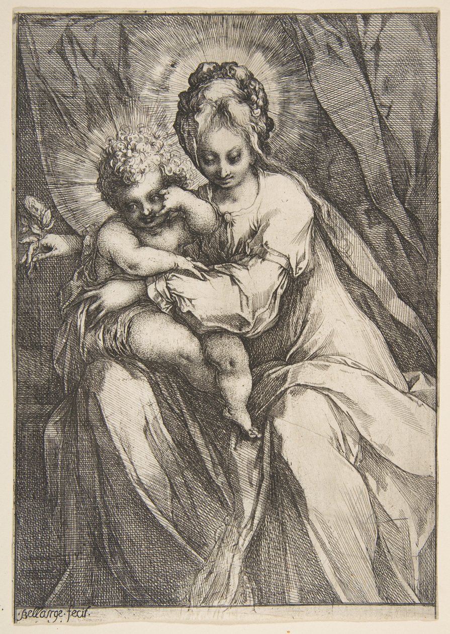 Madonna z różą, 1595-1616. autorstwa Jacques Bellange