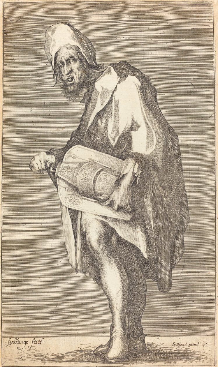 Ślepy gracz liry korbowej. autorstwa Jacques Bellange