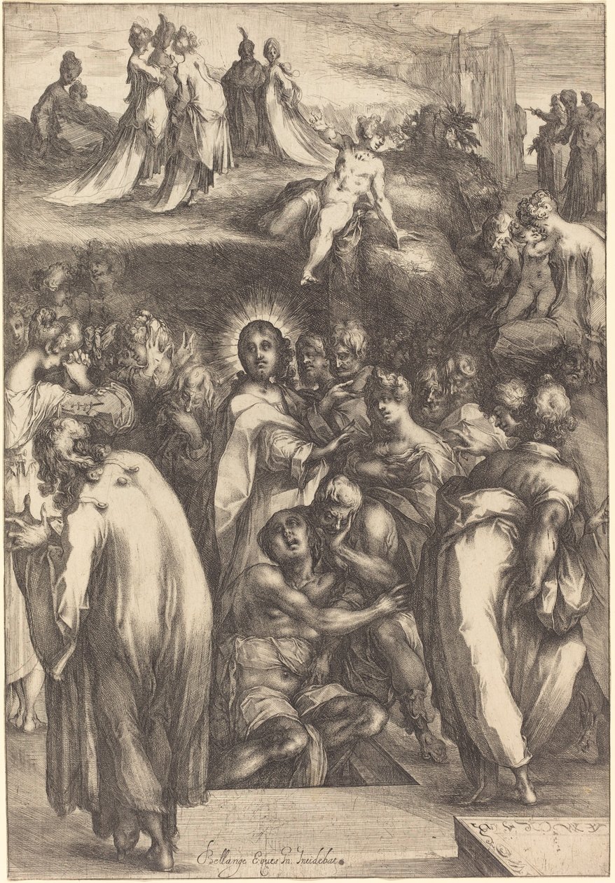 Wskrzeszenie Łazarza autorstwa Jacques Bellange
