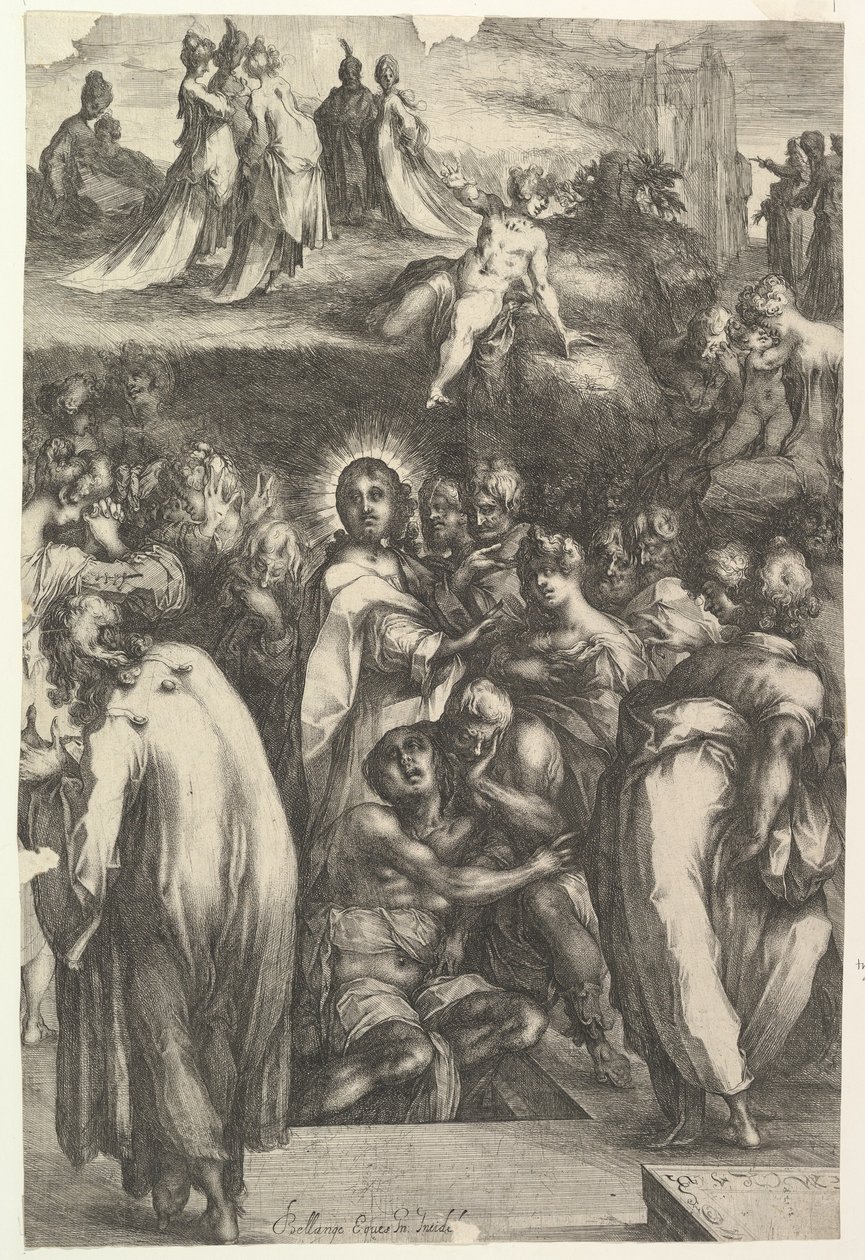 Wskrzeszenie Łazarza, 1595-1616. autorstwa Jacques Bellange