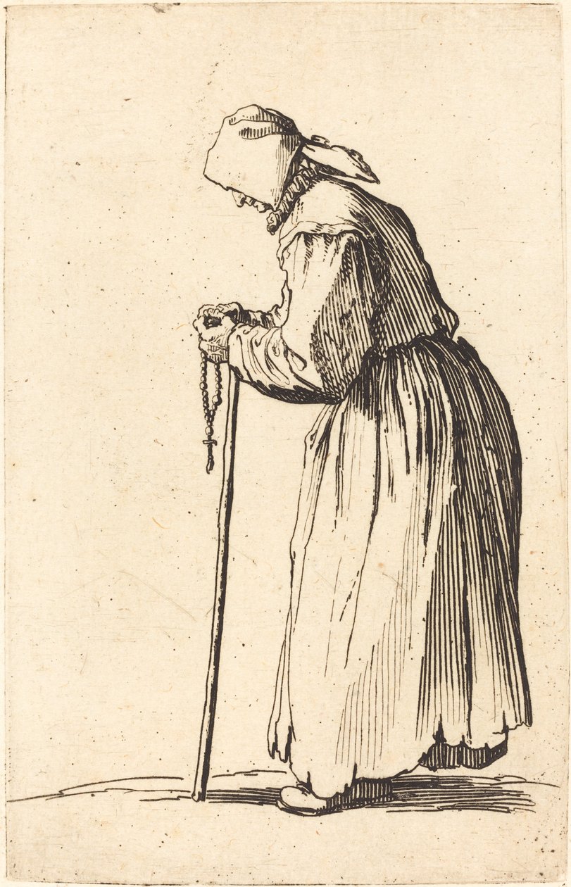 Żebraczka z różańcem autorstwa Jacques Callot