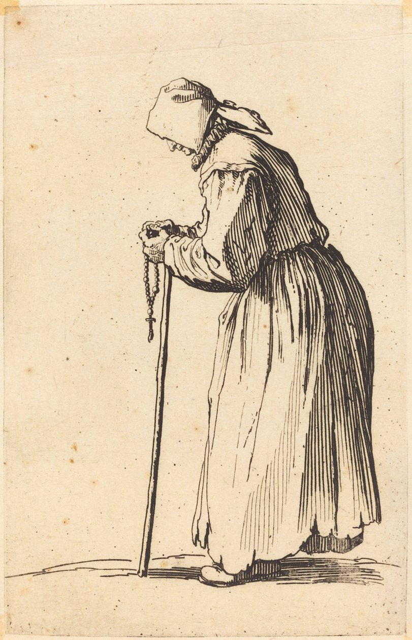 Żebraczka z różańcem autorstwa Jacques Callot