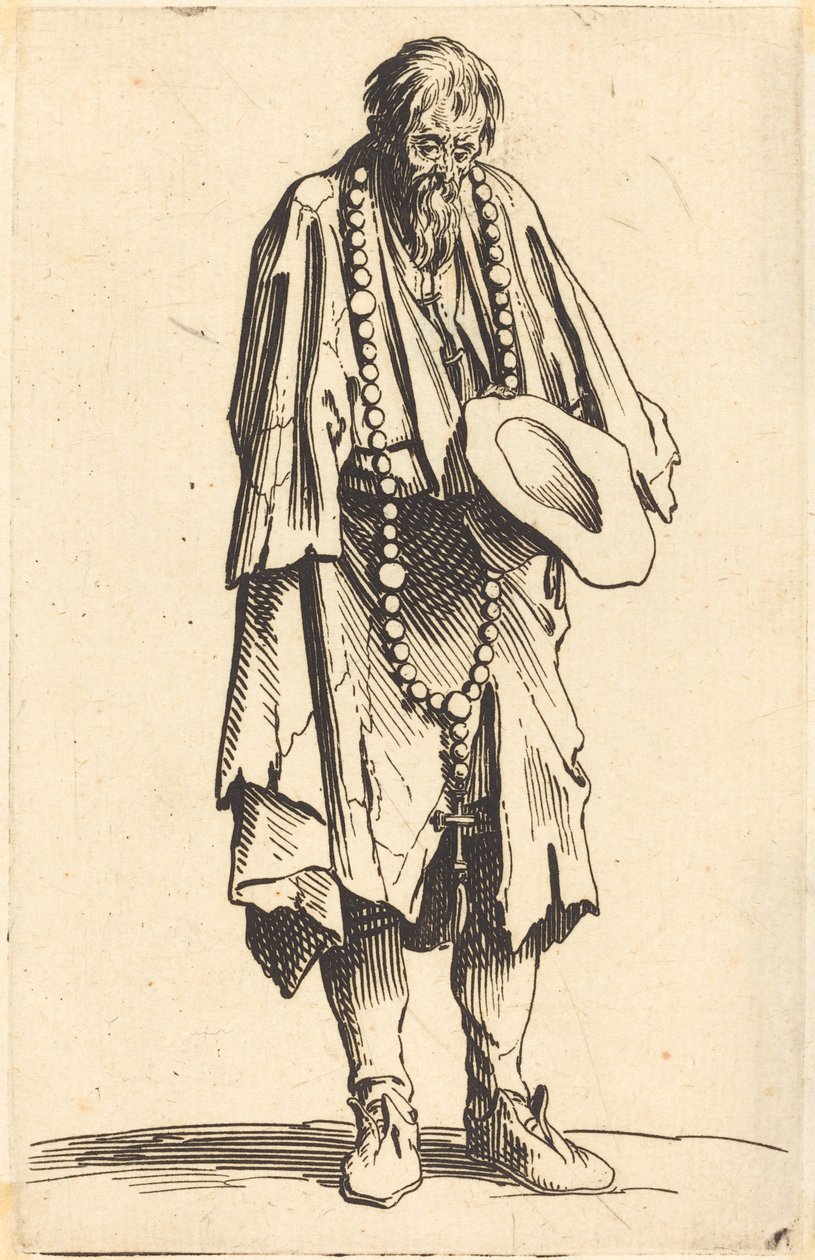 Żebrak z różańcem autorstwa Jacques Callot
