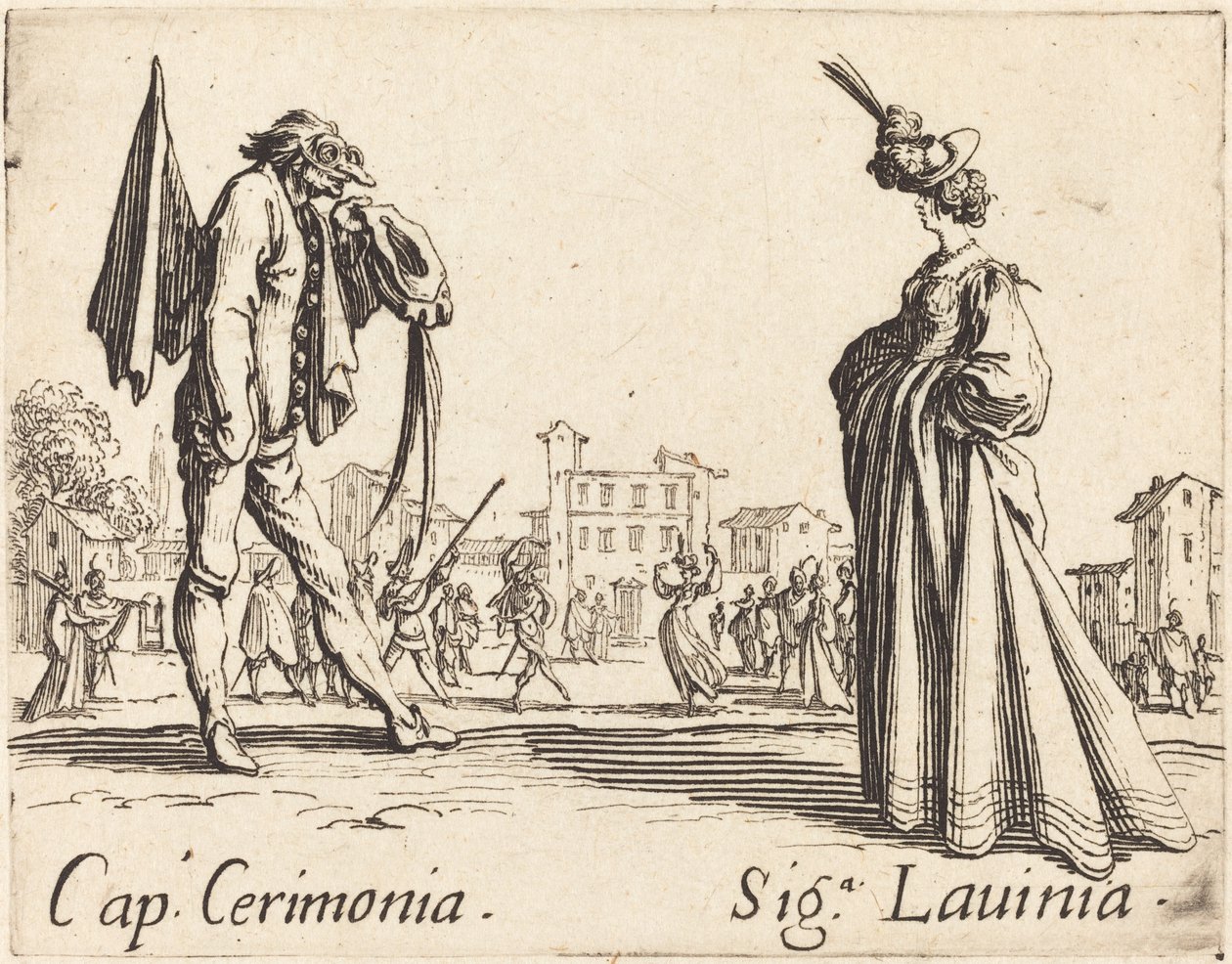 Kapitan Ceremonia i Siga. Lavinia autorstwa Jacques Callot