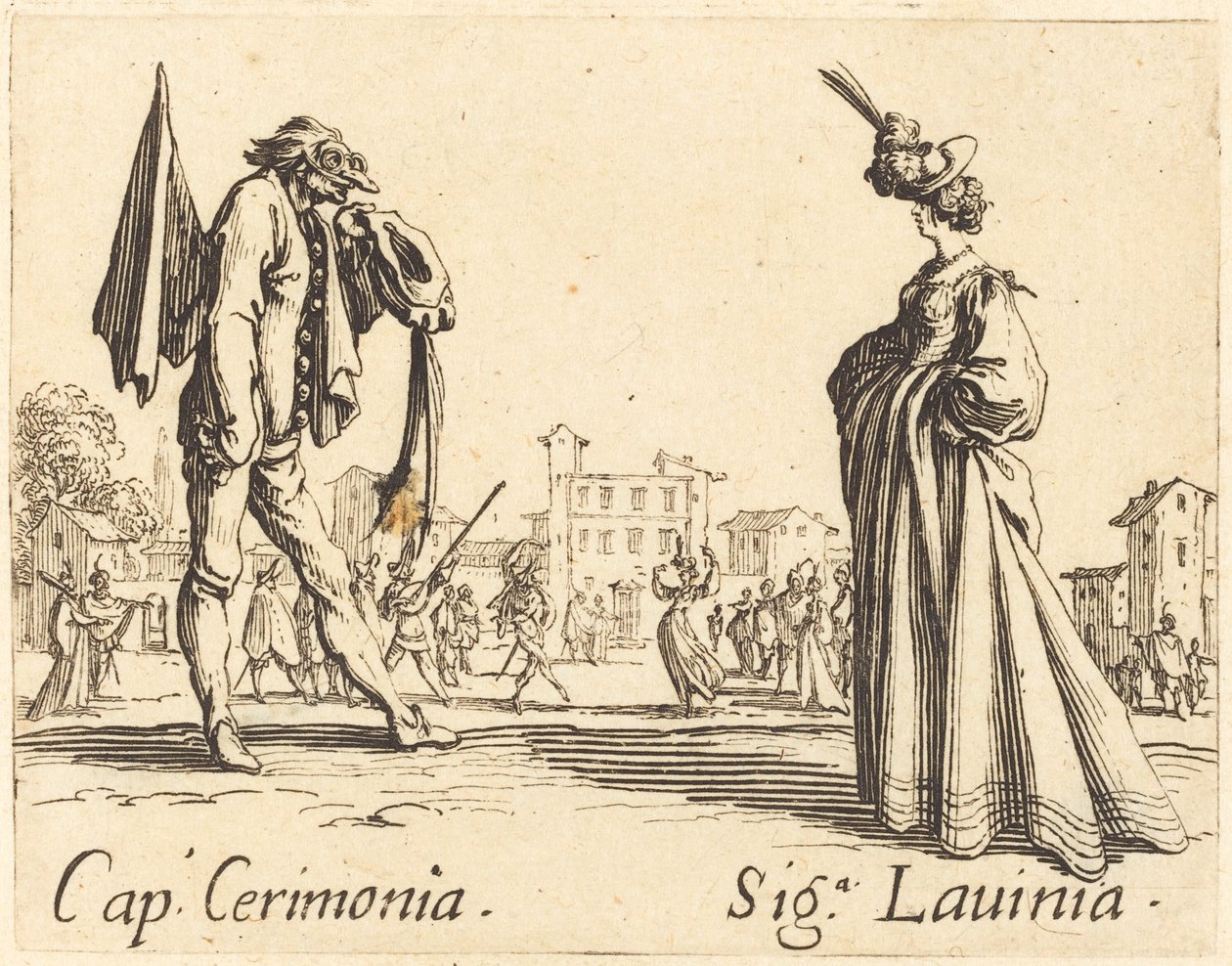 Czapka. Cerimonia i Siga. Lavinia, ok. 1622. autorstwa Jacques Callot