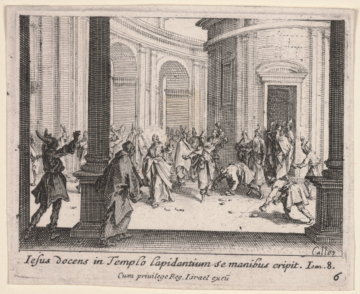 Ukamienowanie Chrystusa ze świątyni autorstwa Jacques Callot