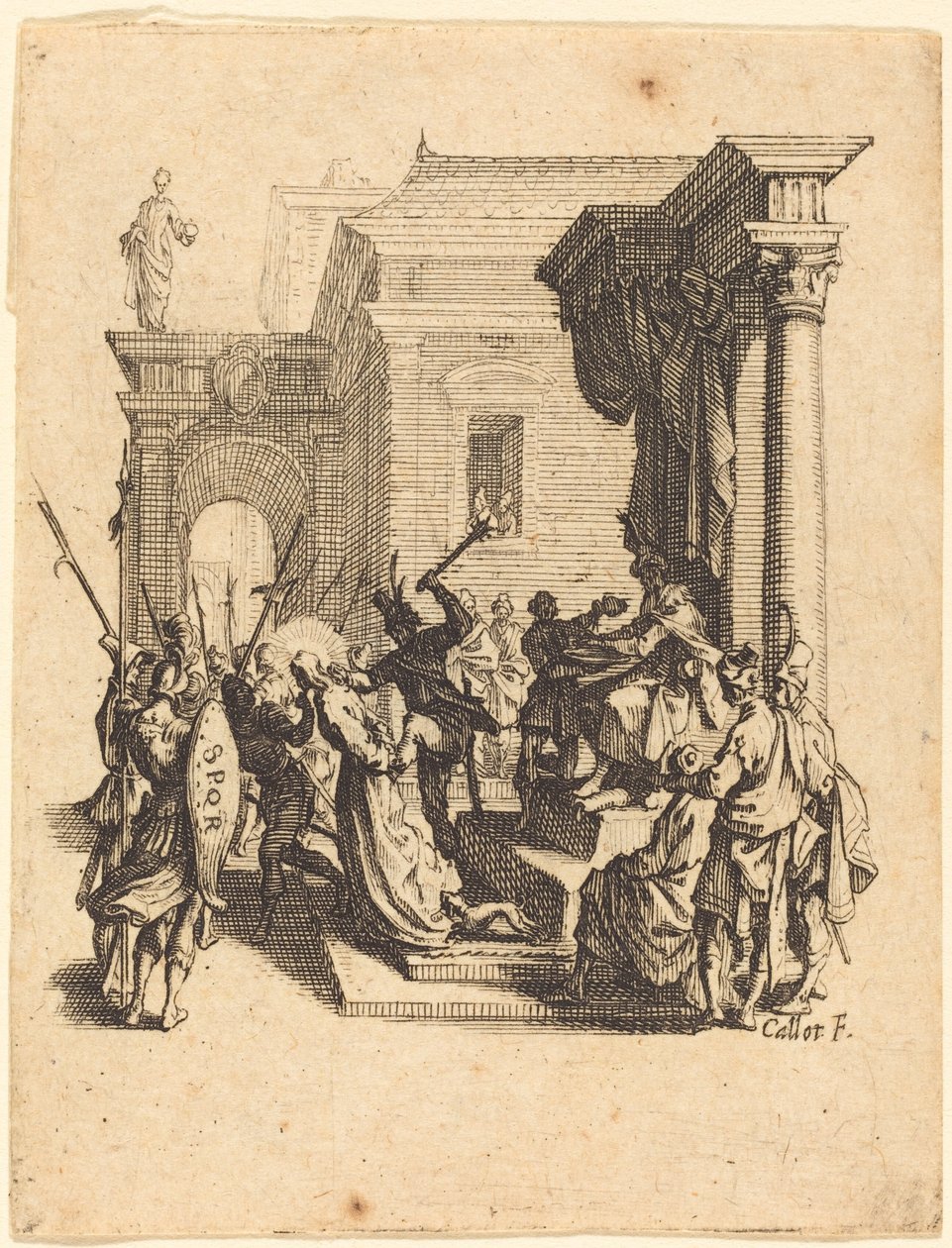 Chrystus skazany na śmierć przez Piłata autorstwa Jacques Callot