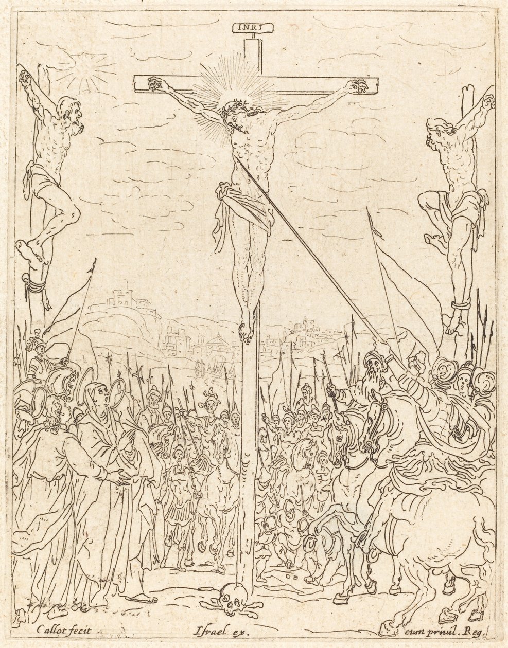 Chrystus na krzyżu. autorstwa Jacques Callot