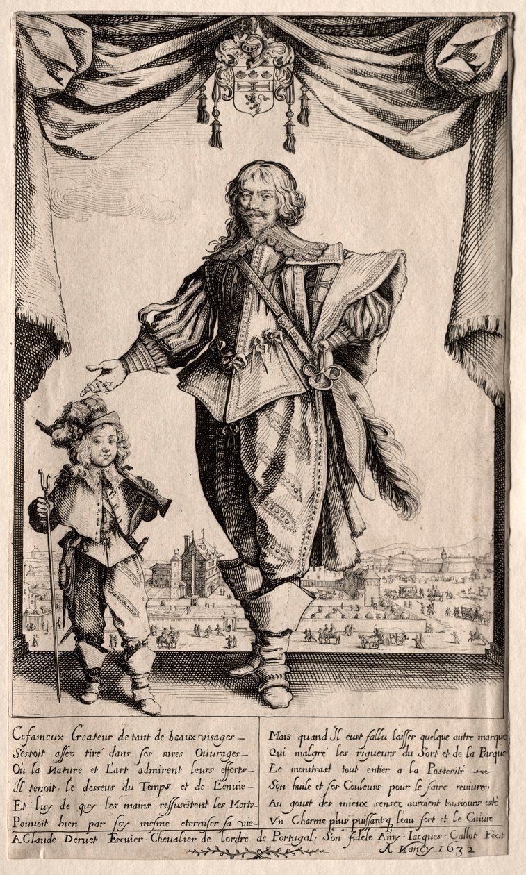 Claude Deruet i jego syn, 1632. autorstwa Jacques Callot