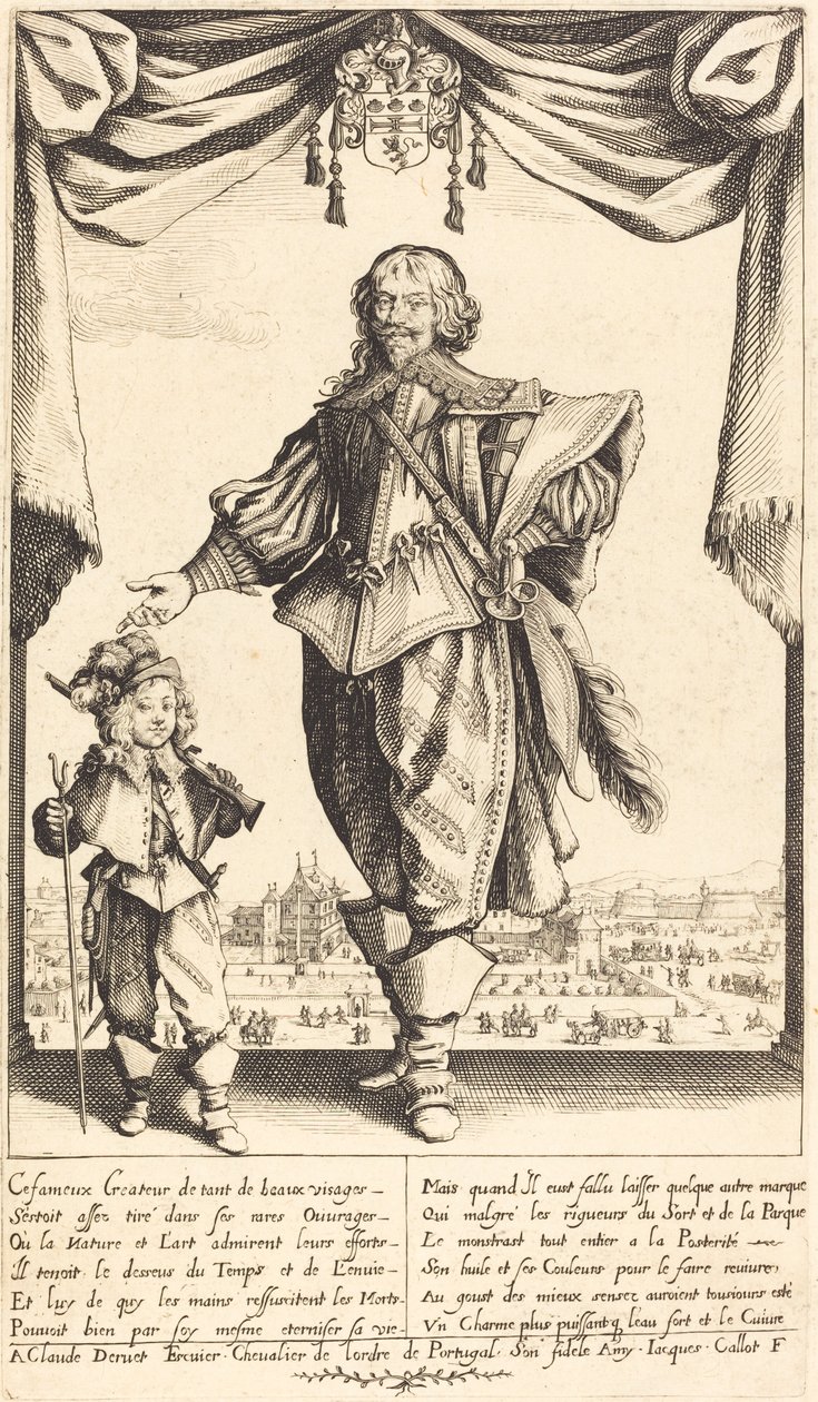 Claude Deruet i jego syn, Jean, 1632. autorstwa Jacques Callot