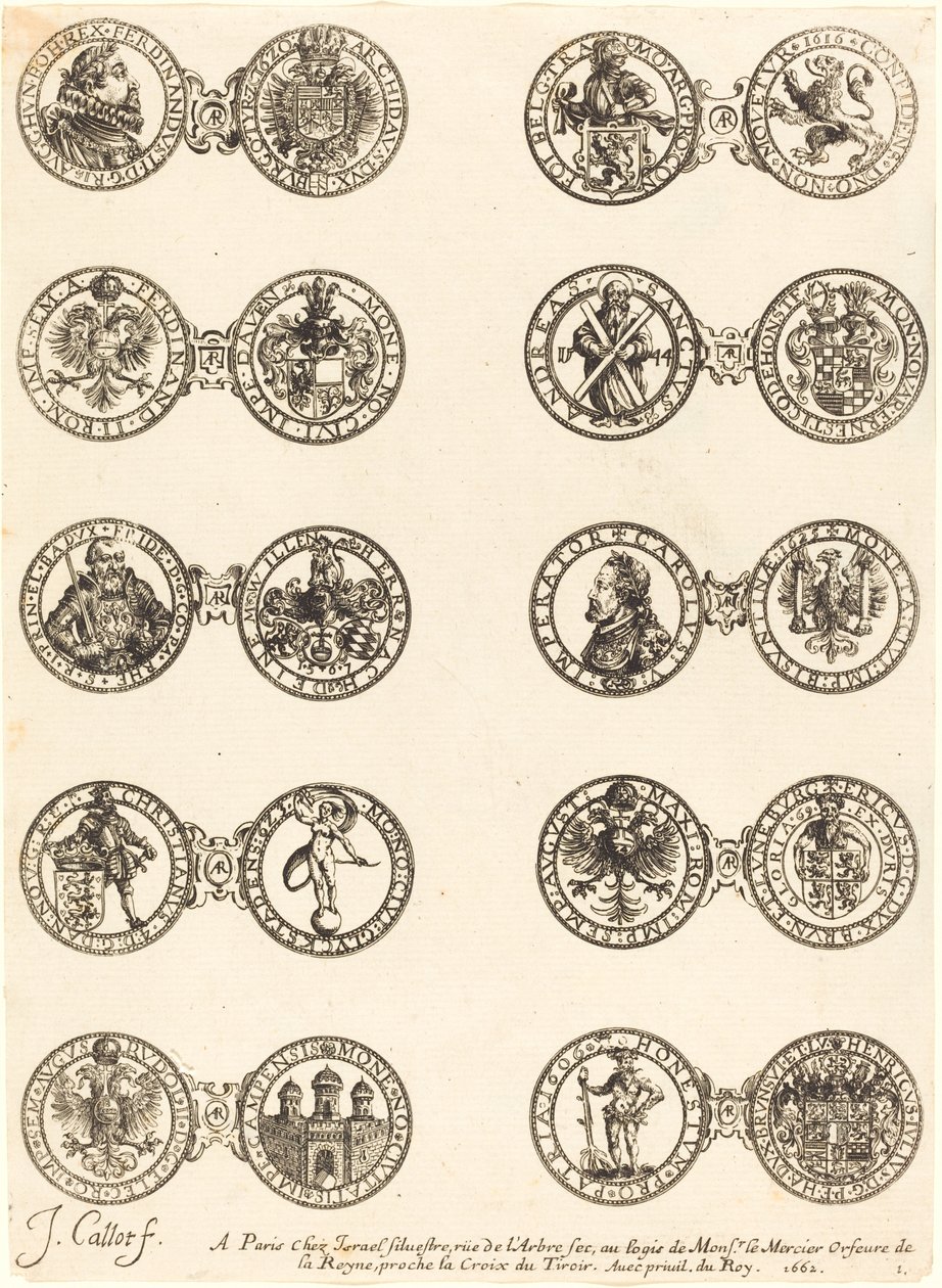 Monety [tablica 1] autorstwa Jacques Callot