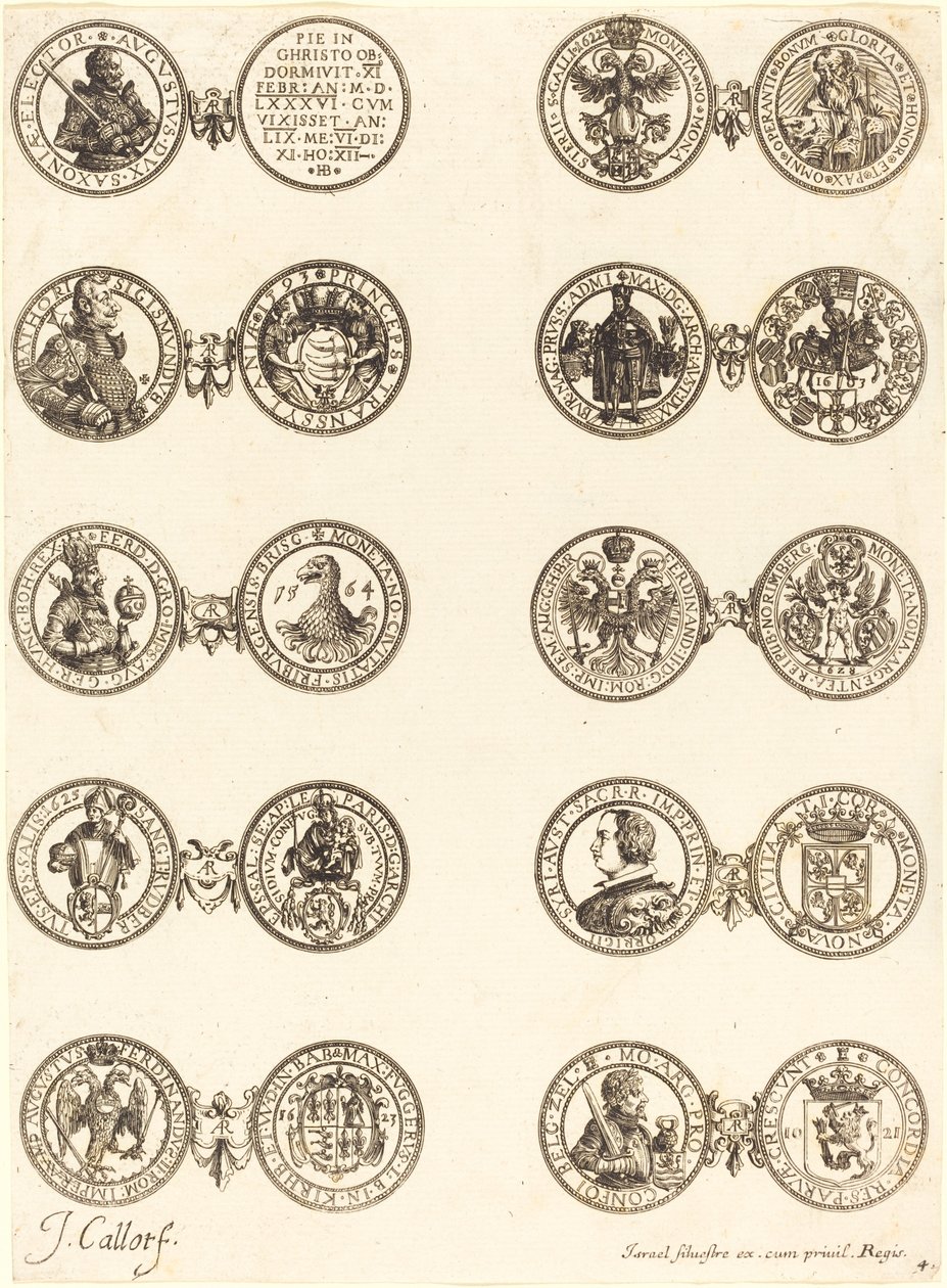 Monety [tablica 4] autorstwa Jacques Callot