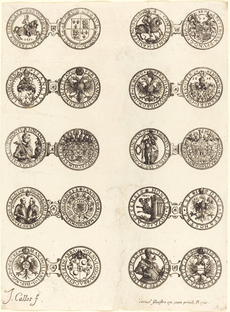 Monety [tablica 5] autorstwa Jacques Callot