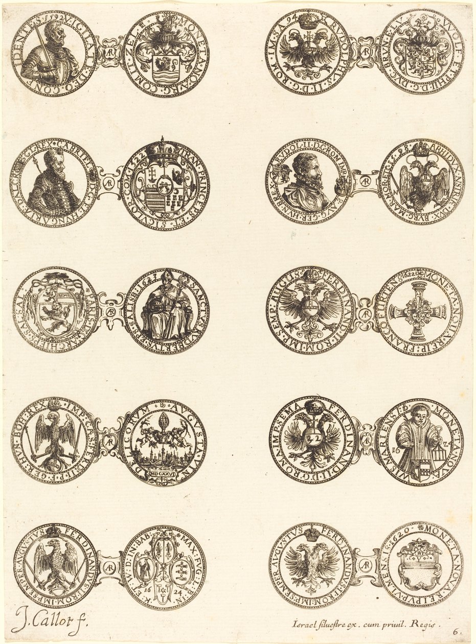 Monety [tablica 6]. autorstwa Jacques Callot