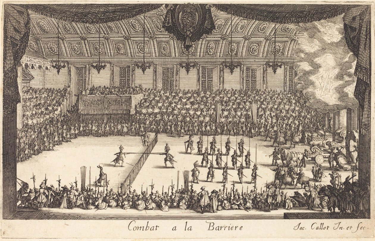 Walka na barierze, 1627. autorstwa Jacques Callot