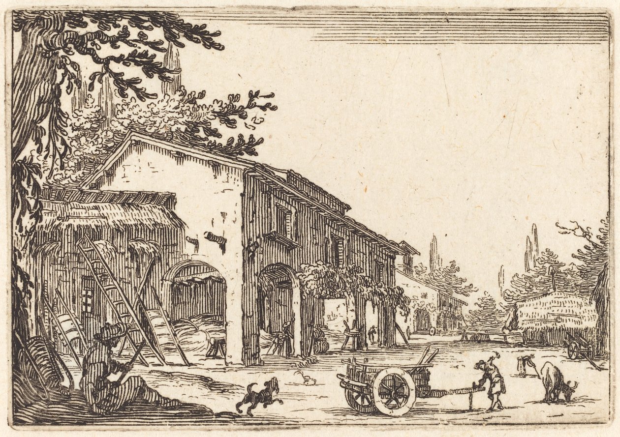 Dziedziniec folwarczny, ok. godz. 1622. autorstwa Jacques Callot