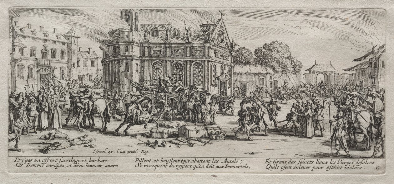 Dewastacja klasztoru. autorstwa Jacques Callot