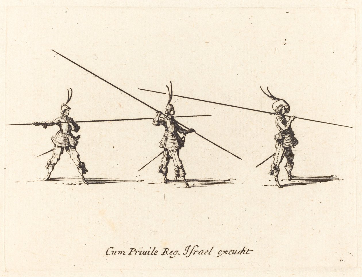 Wiertarka z pochylonymi szczupakami autorstwa Jacques Callot