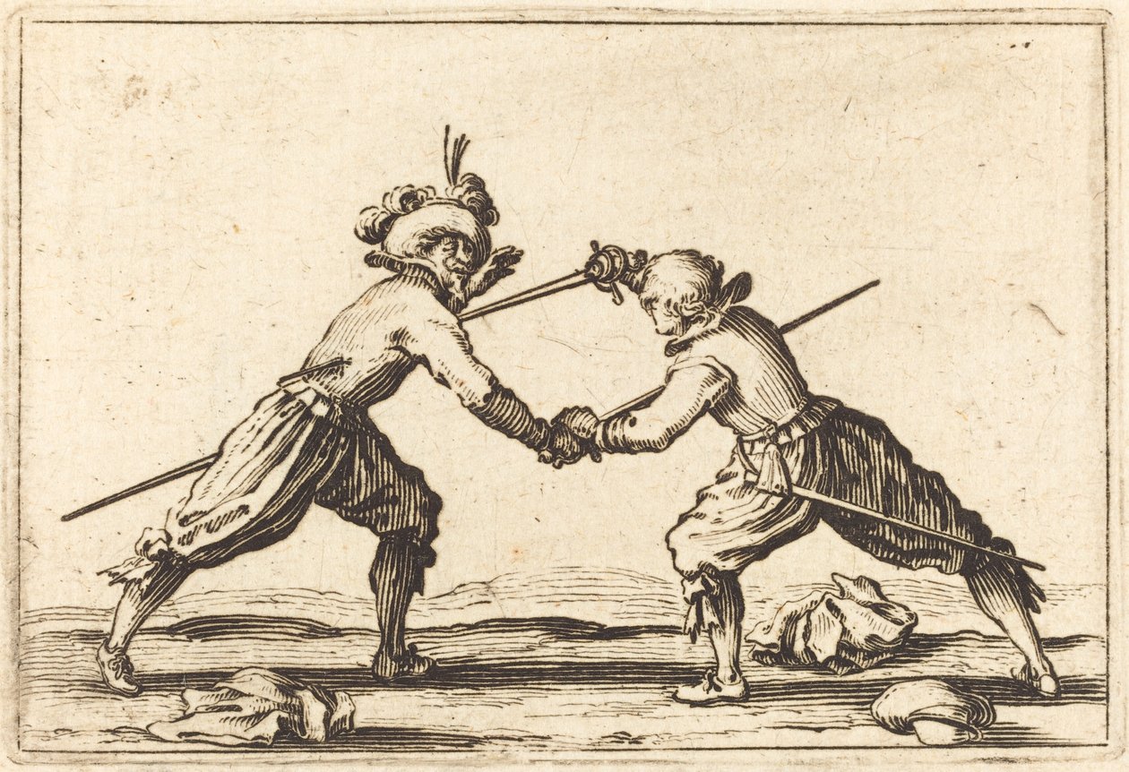 Pojedynek na miecze, ok. godz. 1622. autorstwa Jacques Callot